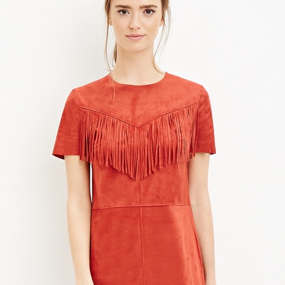 Burnt Red Fringe Dress - Picture 1 of 5